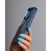 Силиконовый чехол MagSafe SHADOW для iPhone 12 Pro Max синий