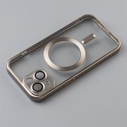 Силиконовый чехол MagSafe SHINING MATTE для iPhone 15 natural titanium