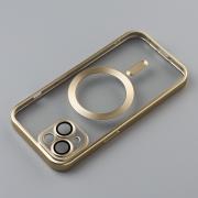 Силиконовый чехол MagSafe SHINING MATTE для iPhone 15 gold