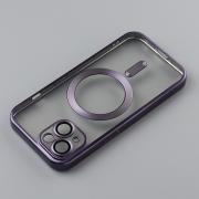 Силиконовый чехол MagSafe SHINING MATTE для iPhone 15 deep purple