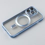 Чехол Shining matte magsafe с защитой камеры для iPhone 13 Pro Max sierra blue