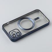 Силиконовый чехол MagSafe SHINING MATTE для iPhone 12 blue titanium