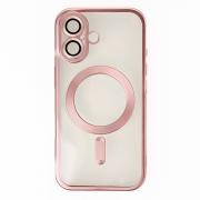 Силиконовый чехол MagSafe SHINING MATTE для iPhone 16 pink