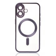 Силиконовый чехол MagSafe SHINING MATTE для iPhone 16 deep purple