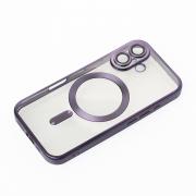 Чехол Shining matte magsafe с защитой камеры для iPhone 16 deep purple