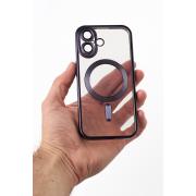 Силиконовый чехол MagSafe SHINING MATTE для iPhone 16 deep purple