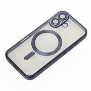 Чехол Shining matte magsafe с защитой камеры для iPhone 16 blue titanium