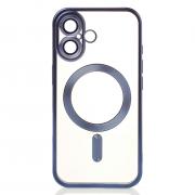 Силиконовый чехол MagSafe SHINING MATTE для iPhone 16 blue titanium