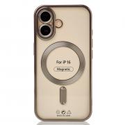 Силиконовый чехол MagSafe SHINING MATTE для iPhone 16 natural titanium