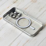 Силиконовый чехол MagSafe SHINING MATTE для iPhone 15 Pro Max silver