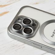 Силиконовый чехол MagSafe SHINING MATTE для iPhone 15 Pro Max silver