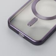 Силиконовый чехол MagSafe SHINING MATTE для iPhone 15 Pro темно-фиолетовый