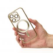 Силиконовый чехол MagSafe SHINING MATTE для iPhone 13 Pro Max gold