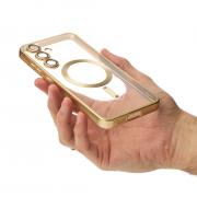 Силиконовый чехол MagSafe SHINING MATTE для Samsung S24 FE gold