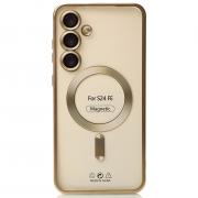 Силиконовый чехол MagSafe SHINING MATTE для Samsung S24 FE gold