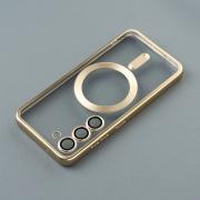 Силиконовый чехол MagSafe SHINING MATTE для Samsung S24 gold