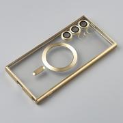 Силиконовый чехол MagSafe SHINING MATTE для Samsung S24 Ultra gold