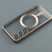 Силиконовый чехол MagSafe SHINING MATTE для Samsung S24 natural titanium