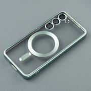 Чехол Shining matte magsafe с защитой камеры для Samsung S23 FE mint