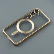 Чехол Shining matte magsafe с защитой камеры для Samsung S23 FE gold
