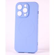 Силиконовый чехол MagSafe SOFT для iPhone 14 Pro Max голубой