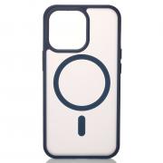 Силиконовый чехол MATTE с поддержкой MagSafe для iPhone 14 Pro Max dark blue