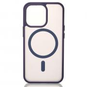 Силиконовый чехол MATTE с поддержкой MagSafe для iPhone 15 Pro dark purple