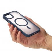 Силиконовый чехол MATTE с поддержкой MagSafe для iPhone 14 dark blue