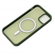 Силиконовый чехол MATTE с поддержкой MagSafe для iPhone 14 sage green