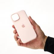 Силиконовый чехол OrigCase "Colors" with MagSafe для iPhone 15 Plus Light Pink
