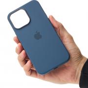 Силиконовый чехол OrigCase "Colors" with MagSafe для iPhone 15 Plus Storm Blue