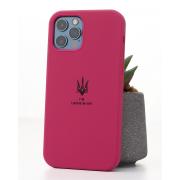 Силиконовый чехол Original pack SOFT для iPhone 12 Pro Max (ТРИЗУБ) малиновый