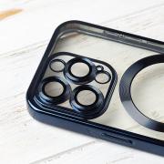 Силиконовый чехол SHINING with MagSafe для iPhone 15 Pro темно-синий