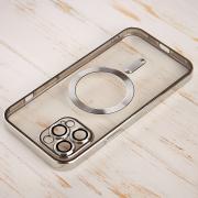 Силиконовый чехол SHINING with MagSafe для iPhone 13 Pro серебряный
