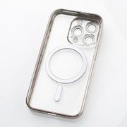 Силиконовый чехол SHINING with MagSafe для iPhone 15 Pro серый