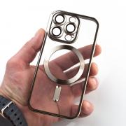 Силиконовый чехол SHINING with MagSafe для iPhone 15 Pro серый