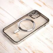 Силиконовый чехол SHINING with MagSafe для iPhone 12 серебряный