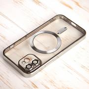 Силиконовый чехол SHINING with MagSafe для iPhone 12 серебряный