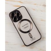 Силиконовый чехол SHINING с поддержкой MagSafe для iPhone 14 Pro черный