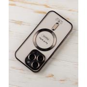 Силиконовый чехол SHINING с поддержкой MagSafe для iPhone 14 Pro черный