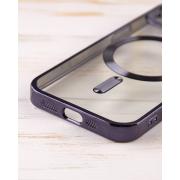 Силиконовый чехол SHINING with MagSafe для iPhone 15 темно-фиолетовый