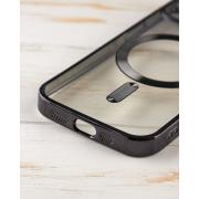 Силиконовый чехол SHINING с поддержкой MagSafe для iPhone 15 черный