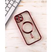 Силиконовый чехол SHINING с поддержкой MagSafe для iPhone 15 красный