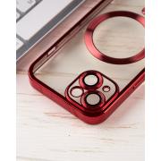 Силиконовый чехол SHINING with MagSafe для iPhone 15 Plus красный