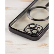 Силиконовый чехол SHINING with MagSafe для iPhone 15 Plus черный