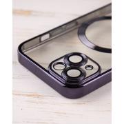 Силиконовый чехол SHINING with MagSafe для iPhone 15 Plus темно-фиолетовый