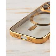 Силиконовый чехол SHINING with MagSafe для iPhone 15 Pro Max золотой