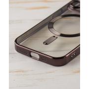 Силиконовый чехол SHINING с поддержкой MagSafe для iPhone 15 Pro Max черный