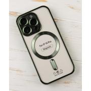 Силиконовый чехол SHINING with MagSafe для iPhone 14 Pro зеленый
