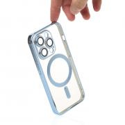 Силиконовый чехол SHINING with MagSafe для iPhone 13 Pro синий